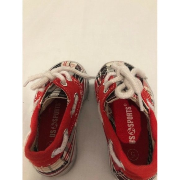 SET 2 US Sports Kids Unisex Shoes Sneaker Drawstring Blue / Red Size 5 - Picture 10 of 12